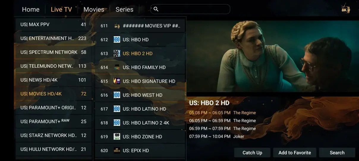 VocoTV IPTV preview screen 1