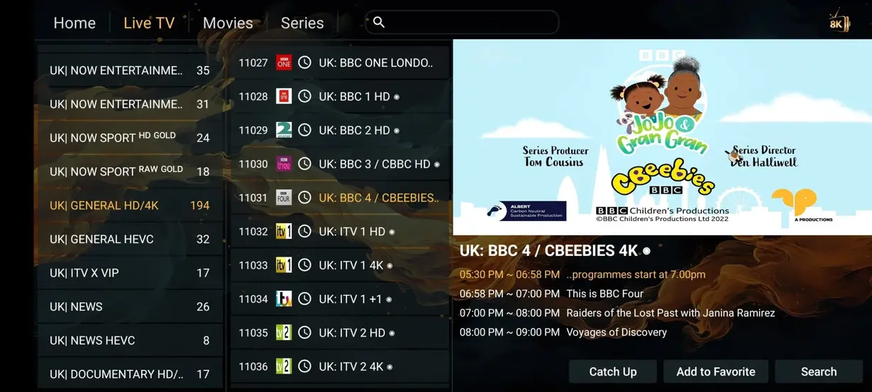 VocoTV IPTV preview screen 6