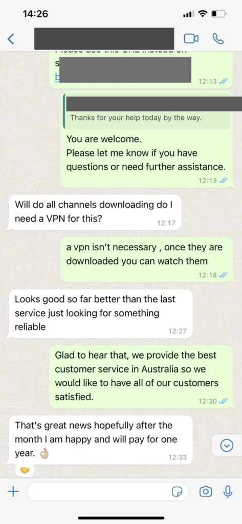 VocoTV IPTV WhatsApp setup 3